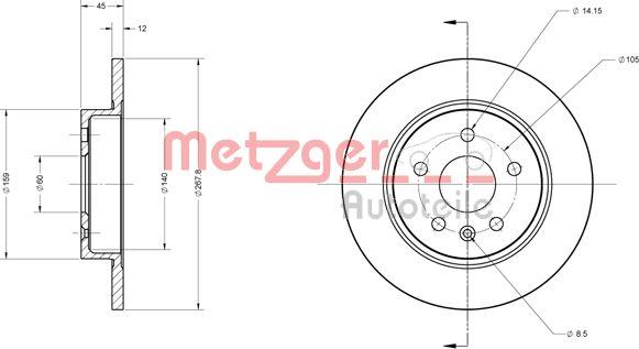 Metzger 6110130 - Bremžu diski autodraugiem.lv