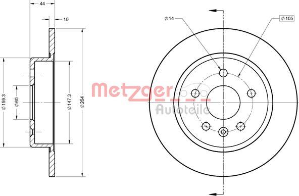 Metzger 6110847 - Bremžu diski autodraugiem.lv