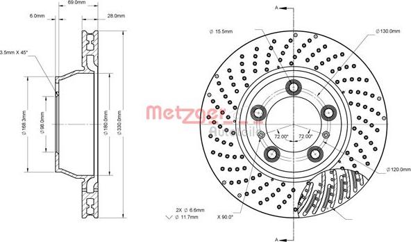 Metzger 6110863 - Bremžu diski autodraugiem.lv