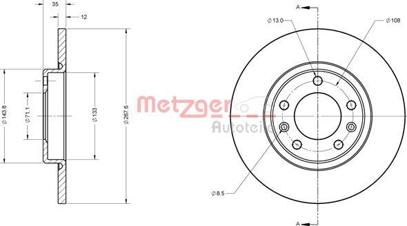 Metzger 6110815 - Bremžu diski autodraugiem.lv