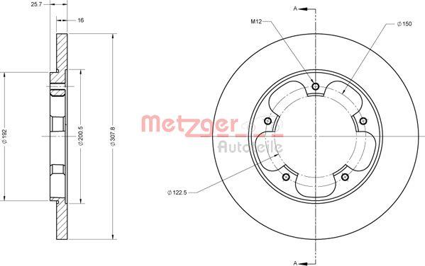 Metzger 6110816 - Bremžu diski autodraugiem.lv