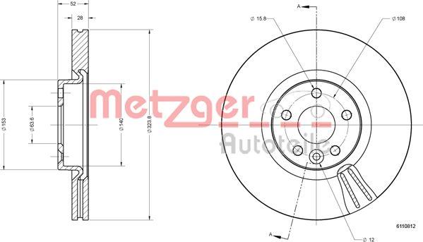 Metzger 6110812 - Bremžu diski autodraugiem.lv