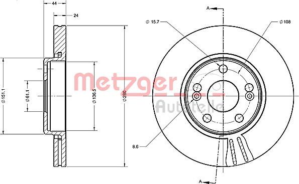 Metzger 6110386 - Bremžu diski autodraugiem.lv