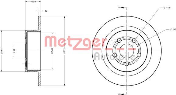 Metzger 6110374 - Bremžu diski autodraugiem.lv