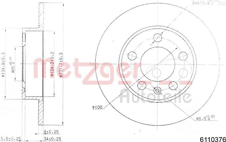 Metzger 6110376 - Bremžu diski autodraugiem.lv