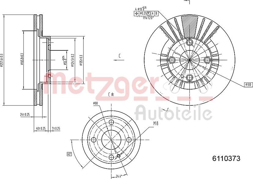 Metzger 6110373 - Bremžu diski autodraugiem.lv