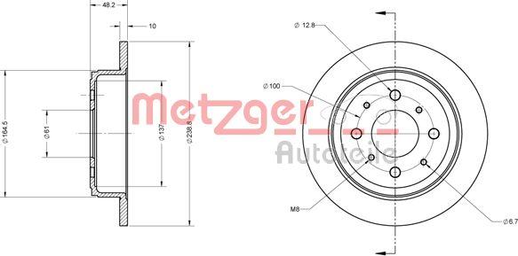 Metzger 6110244 - Bremžu diski autodraugiem.lv