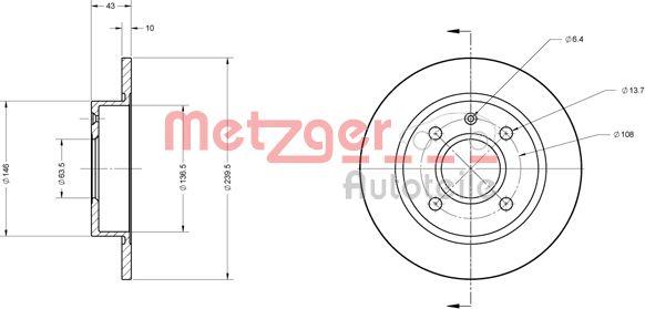 Metzger 6110243 - Bremžu diski autodraugiem.lv