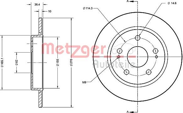 Metzger 6110234 - Bremžu diski autodraugiem.lv