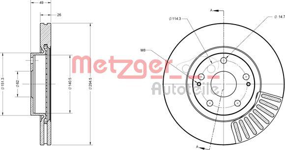 Metzger 6110276 - Bremžu diski autodraugiem.lv