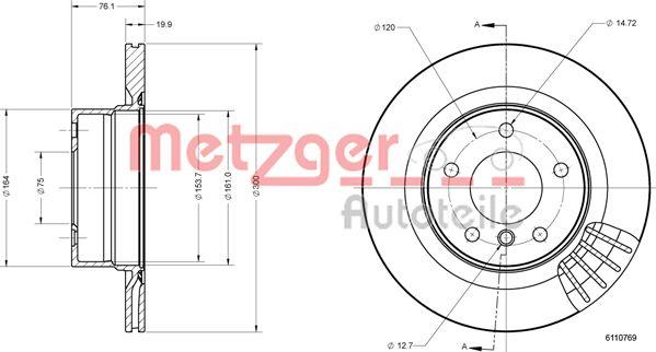 Metzger 6110769 - Bremžu diski autodraugiem.lv