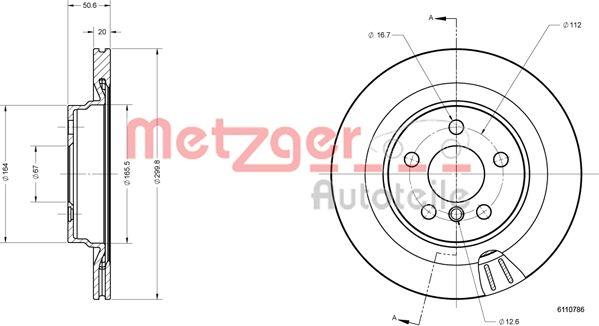 Metzger 6110786 - Bremžu diski autodraugiem.lv