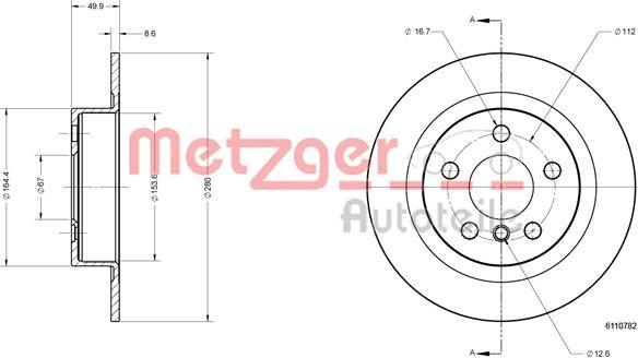 Metzger 6110782 - Bremžu diski autodraugiem.lv
