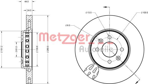 Metzger 6110729 - Bremžu diski autodraugiem.lv