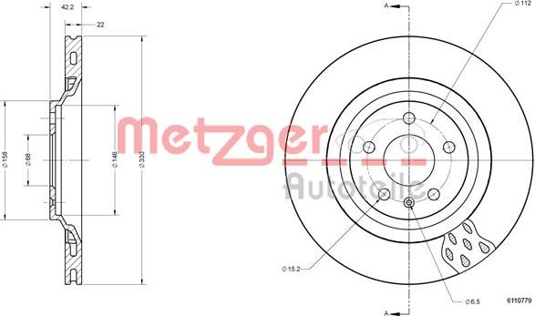 Metzger 6110779 - Bremžu diski autodraugiem.lv