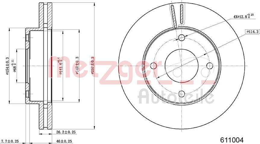 Metzger 6111004 - Bremžu diski autodraugiem.lv