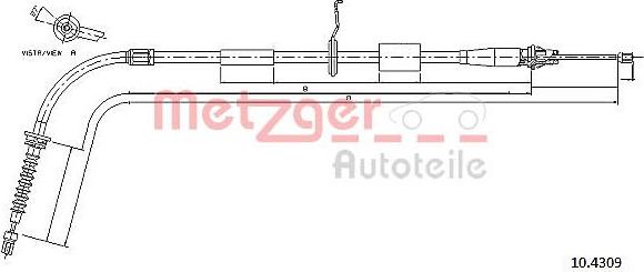 Metzger 10.4309 - Trose, Stāvbremžu sistēma autodraugiem.lv
