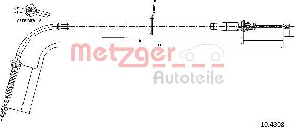 Metzger 10.4308 - Trose, Stāvbremžu sistēma autodraugiem.lv
