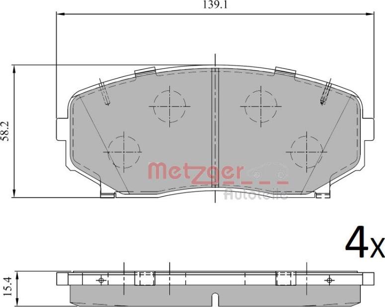 Metzger 1170966 - Bremžu uzliku kompl., Disku bremzes autodraugiem.lv