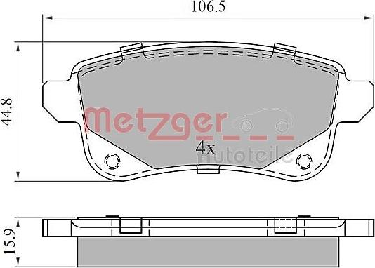 Metzger 1170909 - Bremžu uzliku kompl., Disku bremzes autodraugiem.lv