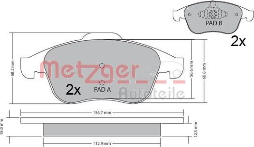 Metzger 1170409 - Bremžu uzliku kompl., Disku bremzes autodraugiem.lv