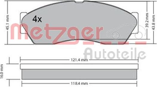 Metzger 1170590 - Bremžu uzliku kompl., Disku bremzes autodraugiem.lv