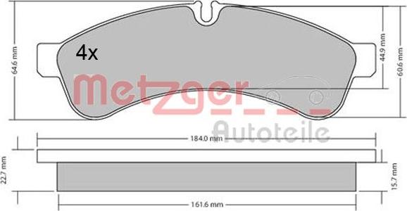 Metzger 1170544 - Bremžu uzliku kompl., Disku bremzes autodraugiem.lv