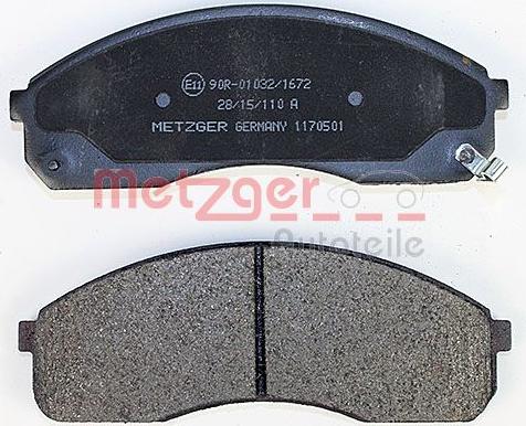 Metzger 1170501 - Bremžu uzliku kompl., Disku bremzes autodraugiem.lv