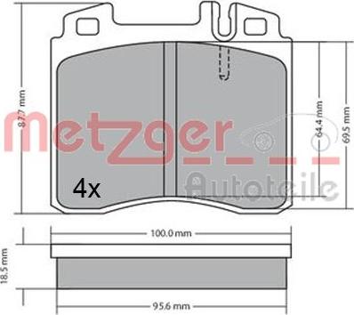 Metzger 1170530 - Bremžu uzliku kompl., Disku bremzes autodraugiem.lv