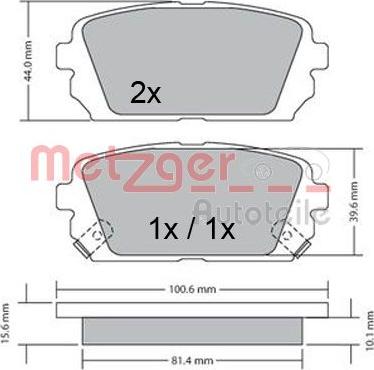 Metzger 1170522 - Bremžu uzliku kompl., Disku bremzes autodraugiem.lv