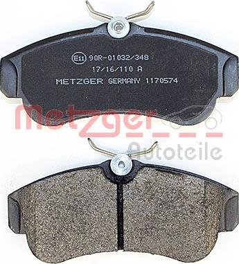 Metzger 1170574 - Bremžu uzliku kompl., Disku bremzes autodraugiem.lv