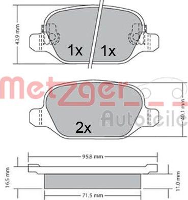 Metzger 1170680 - Bremžu uzliku kompl., Disku bremzes autodraugiem.lv