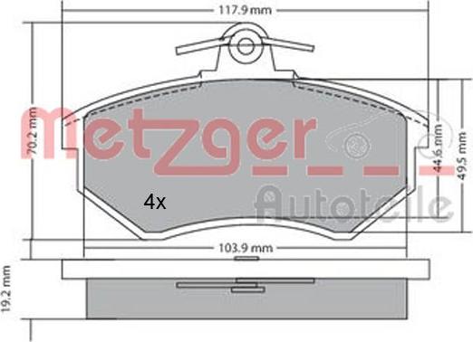 Metzger 1170066 - Bremžu uzliku kompl., Disku bremzes autodraugiem.lv