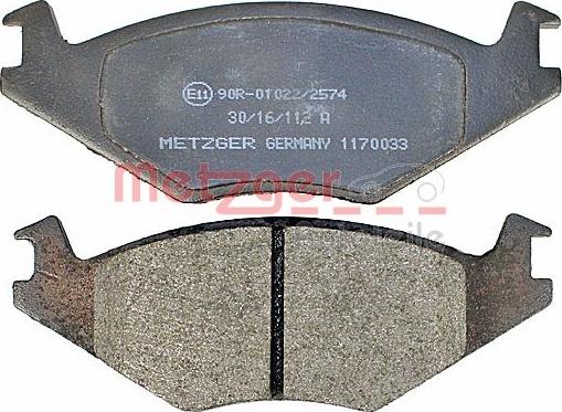 Metzger 1170033 - Bremžu uzliku kompl., Disku bremzes autodraugiem.lv