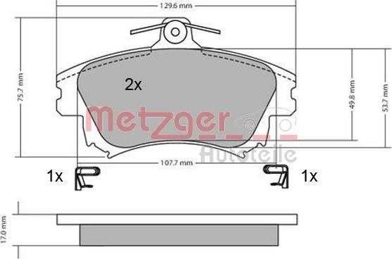 Metzger 1170032 - Bremžu uzliku kompl., Disku bremzes autodraugiem.lv