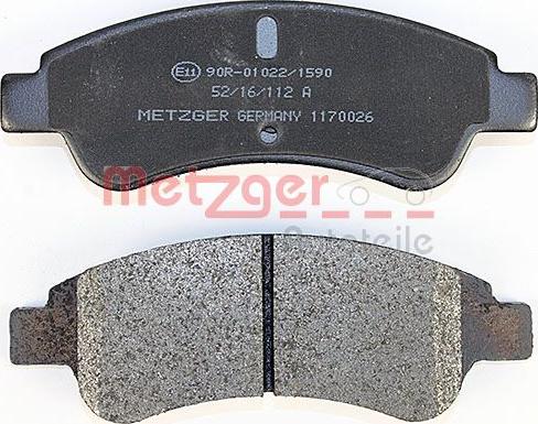 Metzger 1170026 - Bremžu uzliku kompl., Disku bremzes autodraugiem.lv