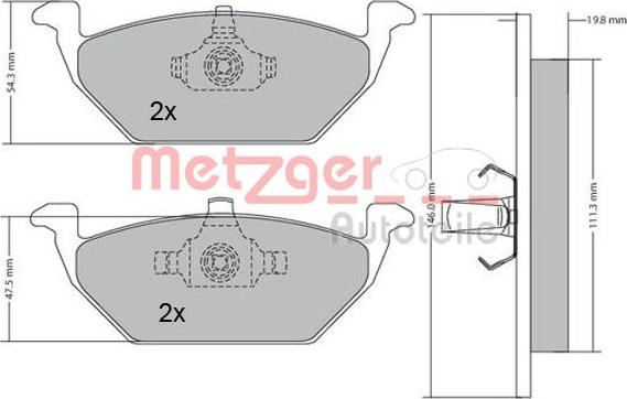 Metzger 1170027 - Bremžu uzliku kompl., Disku bremzes autodraugiem.lv