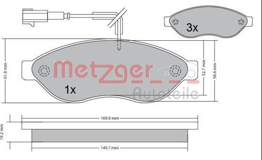 Metzger 1170073 - Bremžu uzliku kompl., Disku bremzes autodraugiem.lv