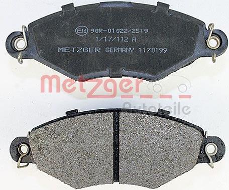 Metzger 1170199 - Bremžu uzliku kompl., Disku bremzes autodraugiem.lv