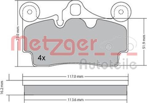 Metzger 1170191 - Bremžu uzliku kompl., Disku bremzes autodraugiem.lv