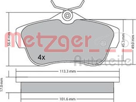 Metzger 1170192 - Bremžu uzliku kompl., Disku bremzes autodraugiem.lv