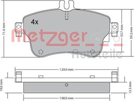 Metzger 1170149 - Bremžu uzliku kompl., Disku bremzes autodraugiem.lv