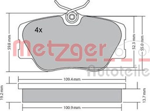 Metzger 1170151 - Bremžu uzliku kompl., Disku bremzes autodraugiem.lv