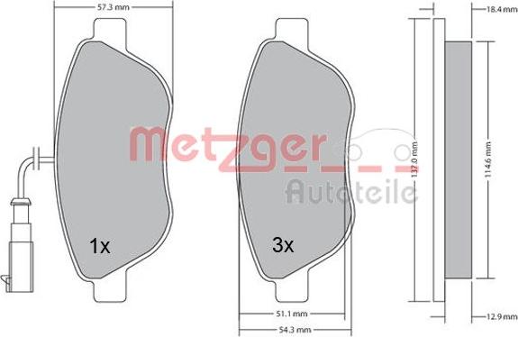 Metzger 1170185 - Bremžu uzliku kompl., Disku bremzes autodraugiem.lv