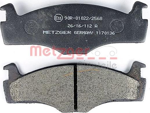 Metzger 1170136 - Bremžu uzliku kompl., Disku bremzes autodraugiem.lv