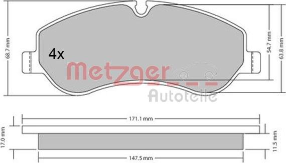 Metzger 1170349 - Bremžu uzliku kompl., Disku bremzes autodraugiem.lv
