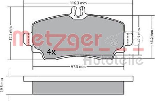 Metzger 1170353 - Bremžu uzliku kompl., Disku bremzes autodraugiem.lv