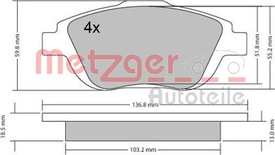Metzger 1170326 - Bremžu uzliku kompl., Disku bremzes autodraugiem.lv