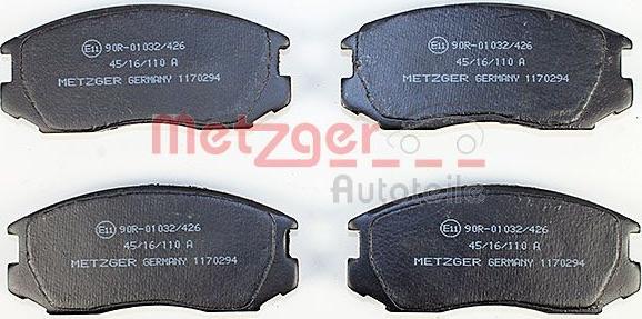 Metzger 1170294 - Bremžu uzliku kompl., Disku bremzes autodraugiem.lv