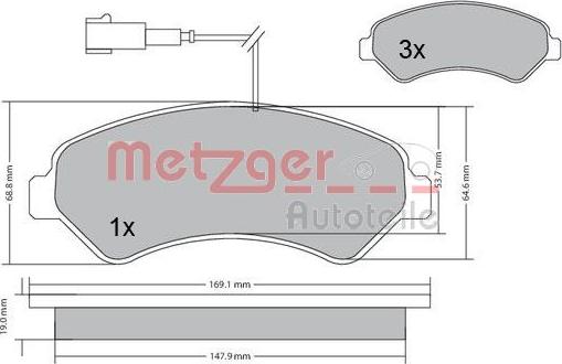 Metzger 1170248 - Bremžu uzliku kompl., Disku bremzes autodraugiem.lv